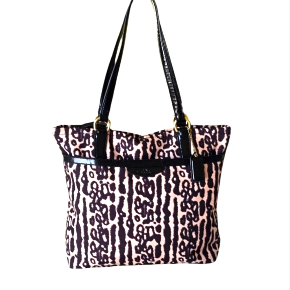 Coach F31901 Signature Leopard Print Handbag Black Tote SHOPPER Bag